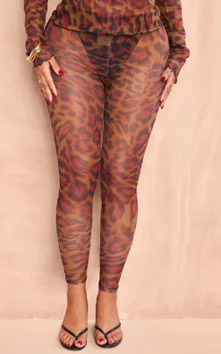 Shape Leopard Mesh Leggings