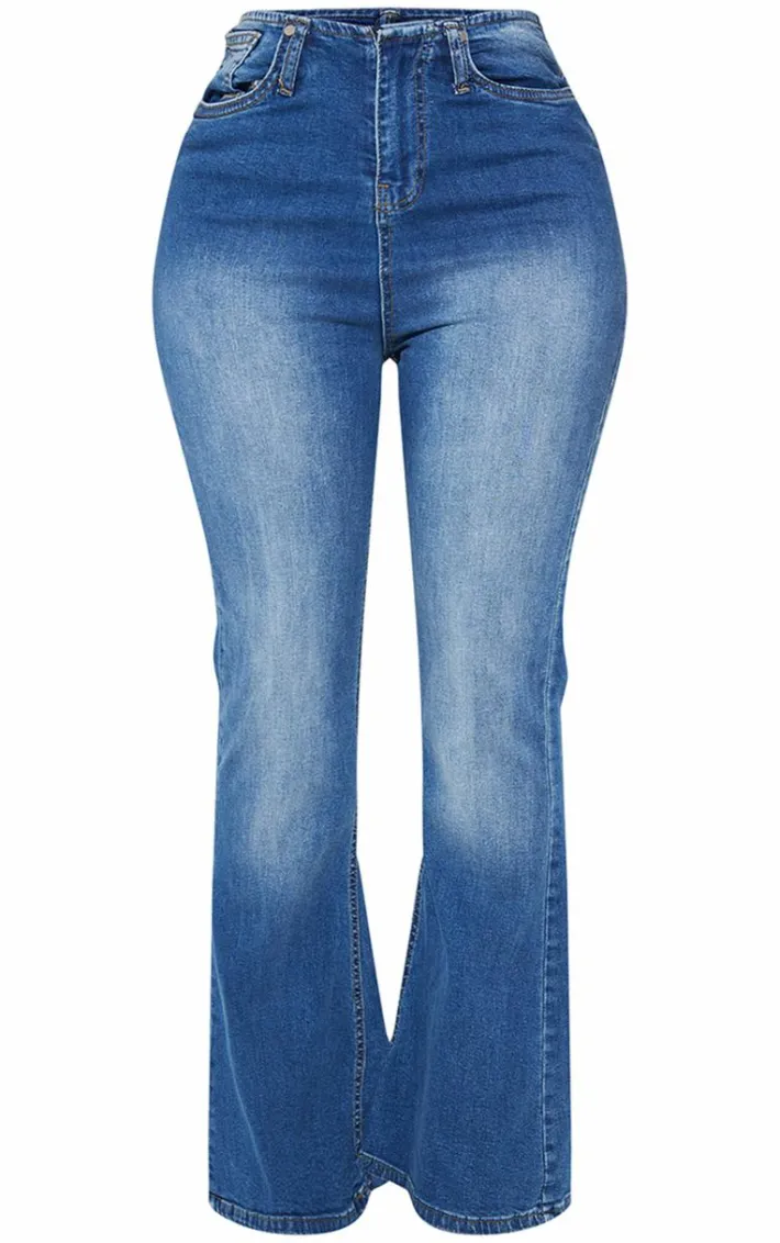 Shape Light Blue Denim Low Rise Flare Jeans