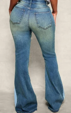 Shape Light Blue Stretch Denim High Waist Extreme Flare Jeans