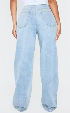Shape Light Blue Wash Distressed Low Rise Jeans