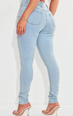 Shape Light Blue Wash Panel Detail Skinny Jeans