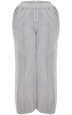 Shape Light Grey Sweat Seam Detail Wide Leg Sweatpants
