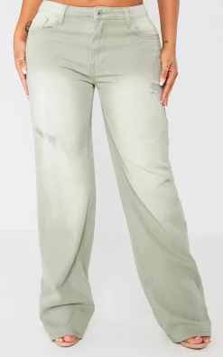Shape Light Grey Washed Denim Wide Leg Jeans