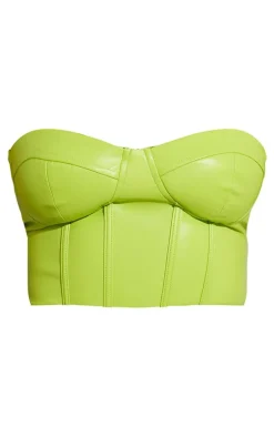 Shape Lime Faux Leather Bandeau Corset