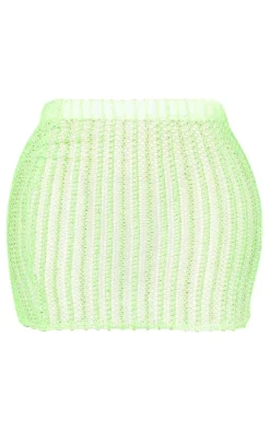 Shape Lime Glitter Textured Mini Skirt