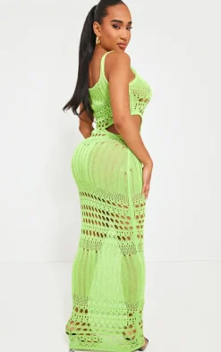 Shape Lime Knit Cut Out Maxi Dress