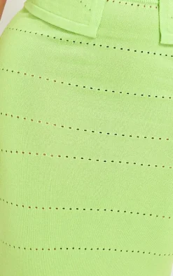 Shape Lime Knit Low Rise Maxi Skirt