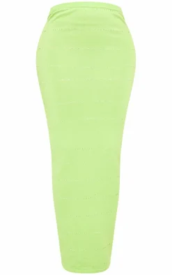 Shape Lime Knit Low Rise Maxi Skirt