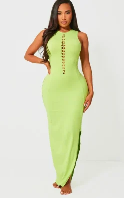 Shape Lime Soft Sculpted Cut Out Side Maxi Dress