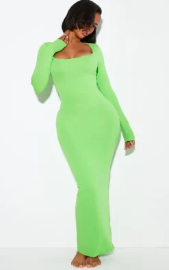 Shape Lime Stretch Seamless Long Sleeve Maxi Dress