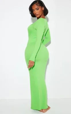 Shape Lime Stretch Seamless Long Sleeve Maxi Dress
