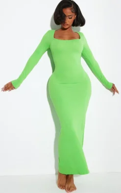 Shape Lime Stretch Seamless Long Sleeve Maxi Dress