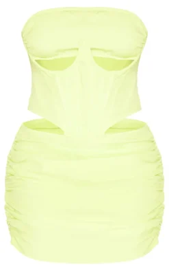 Shape Lime Woven Cut Out Corset Detail Bodycon Dress