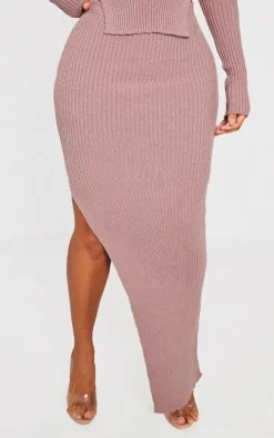 Shape Mauve Knit Split Side Detail Midaxi Skirt