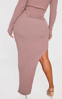 Shape Mauve Knit Split Side Detail Midaxi Skirt