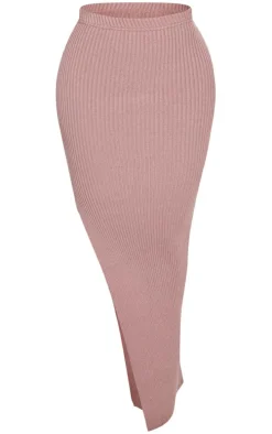 Shape Mauve Knit Split Side Detail Midaxi Skirt