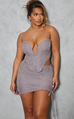Shape Mauve Textured Plunge Corset
