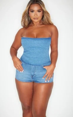 Shape Mid Blue Wash Denim Bandeau