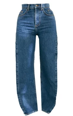 Shape Mid Blue Wash Extreme Split Detail Jeans
