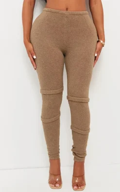Shape Mocha Knit High Waist Seam Detail Pants