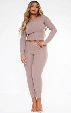 Shape Mocha Marl Rib Leggings