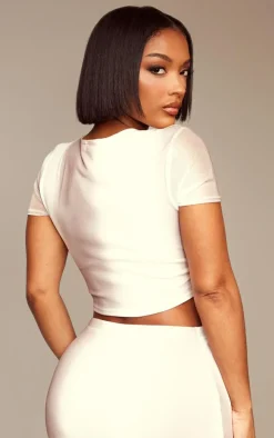 Shape Mocha Mesh Cropped T-Shirt