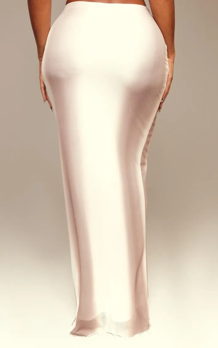 Shape Mocha Mesh Printed Detail Maxi Skirt