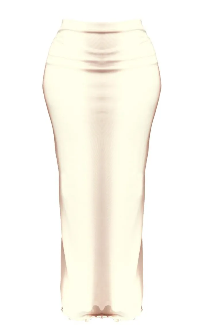 Shape Mocha Mesh Printed Detail Maxi Skirt