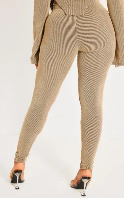 Shape Mocha Ribbed High Waisted Leggings