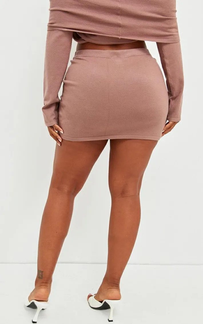 Shape Mocha Soft Knit Low Rise Mini Skirt