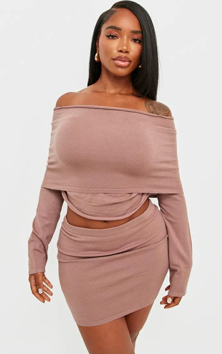 Shape Mocha Soft Knit Low Rise Mini Skirt
