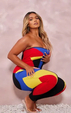 Shape Multi Colourblock Bandeau Jumpsuit