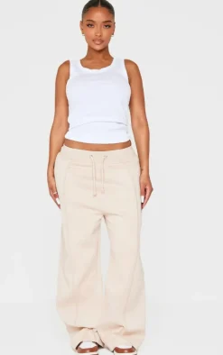 Shape Natural Stone Binded High Waist Wide Leg Sweatpants