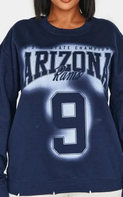 Shape Navy Arizona Spray Graphic Oversized Sweater