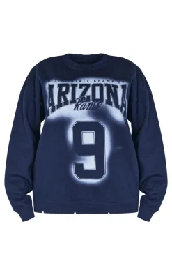 Shape Navy Arizona Spray Graphic Oversized Sweater