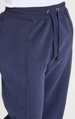 Shape Navy Binded High Waist Wide Leg Sweatpants
