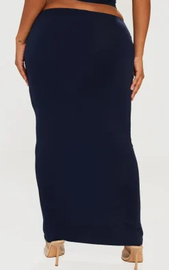 Shape Navy Jersey Low Waist Maxi Skirt