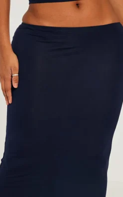 Shape Navy Jersey Low Waist Maxi Skirt