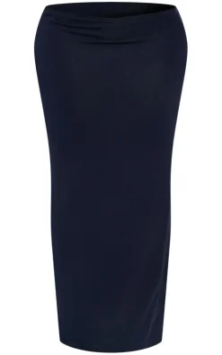 Shape Navy Jersey Low Waist Maxi Skirt