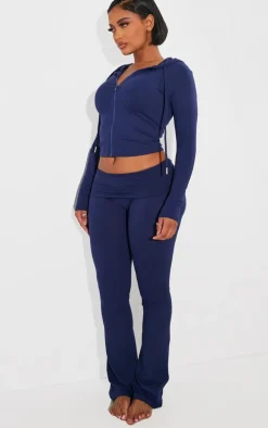 Shape Navy Sculpted Foldover Waist Flare Pants