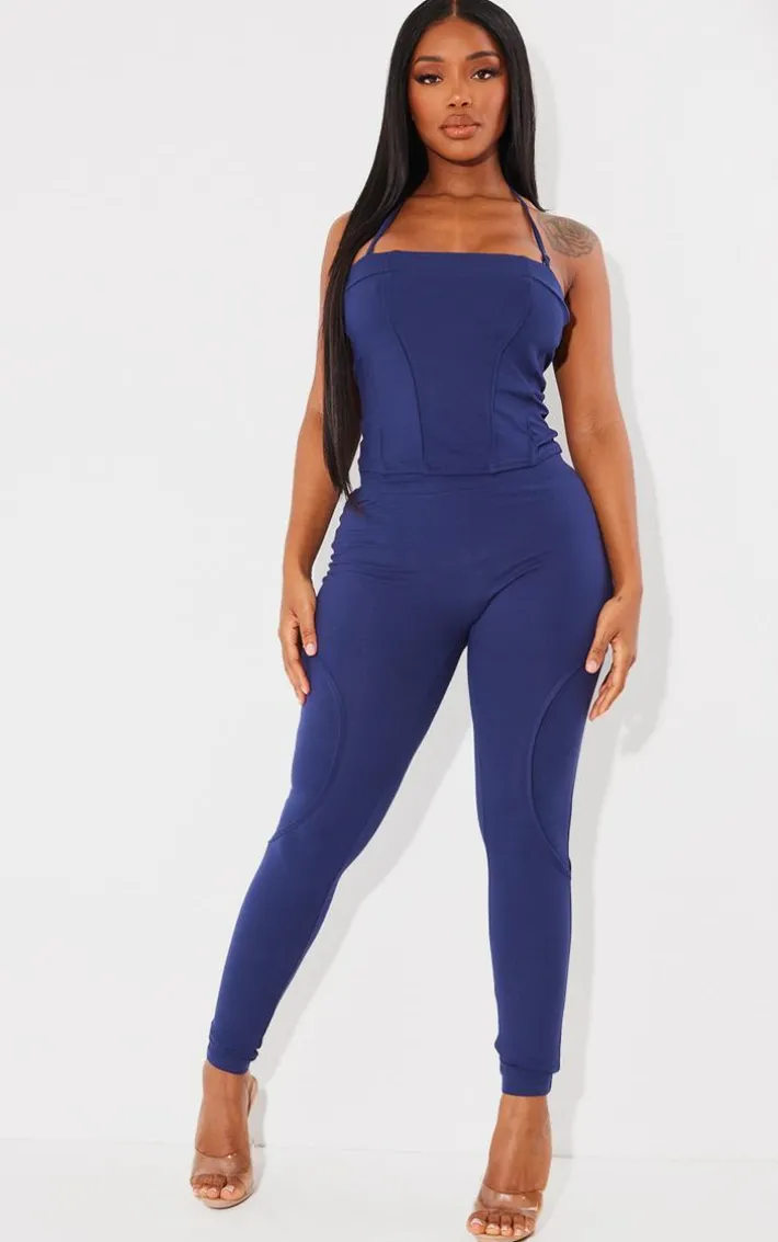 Shape Navy Sculpted Seam Detail Leggings