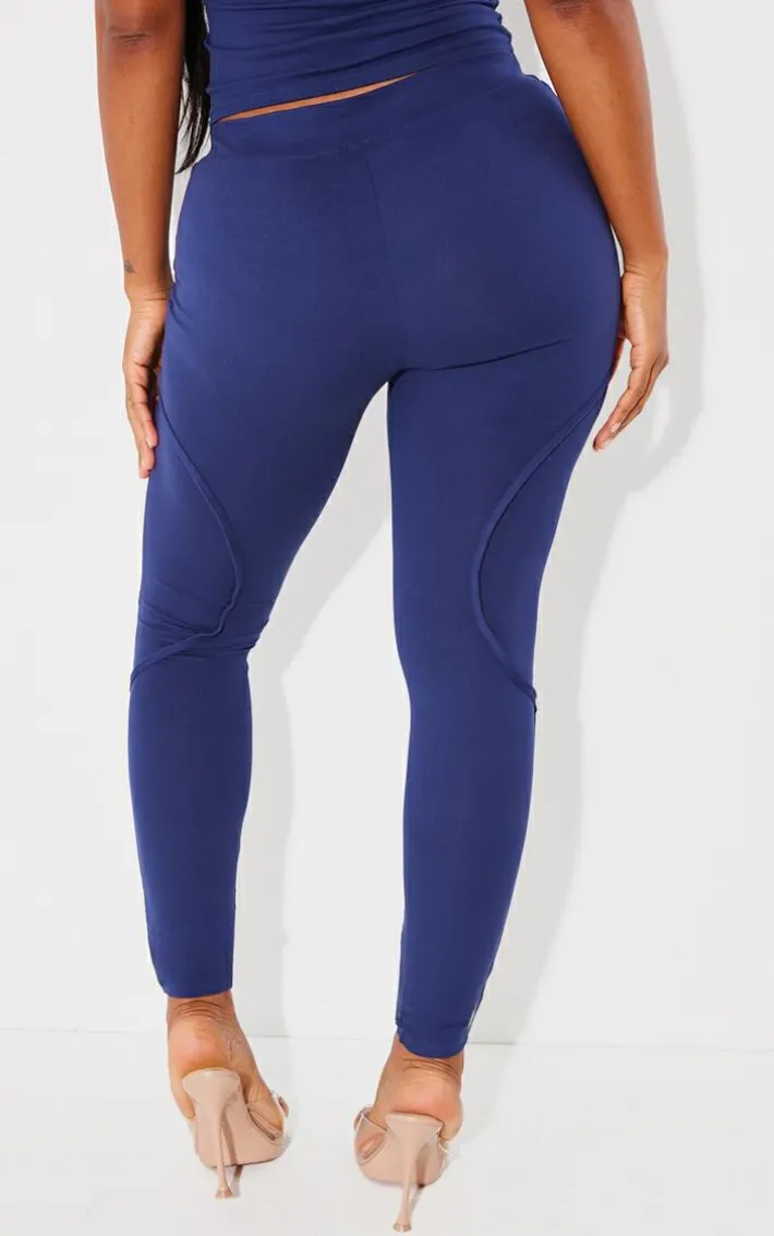 Shape Navy Sculpted Seam Detail Leggings