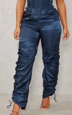 Shape Navy Shell Toggle Ruched Sweatpants