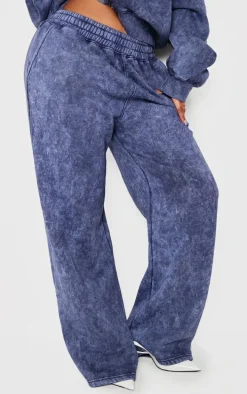 Shape Navy Washed Wide Leg Sweatpants