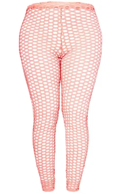 Shape Neon Pink Fish Net Leggings