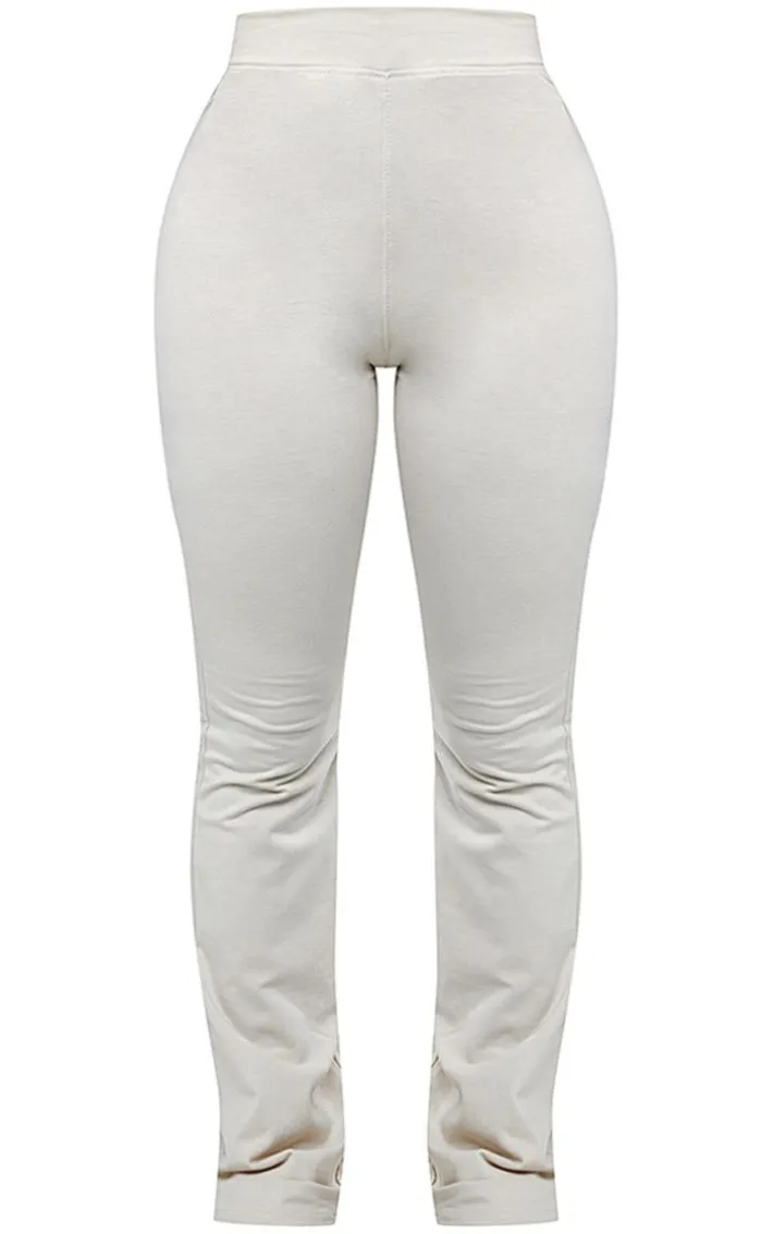 Shape Oatmeal Cotton High Waist Flared Pants