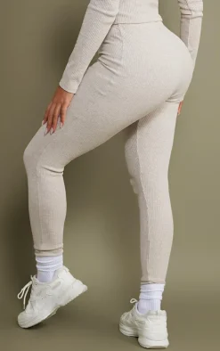 Shape Oatmeal Marl Rib Leggings