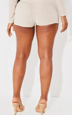 Shape Oatmeal Rib Marl Hot Pants