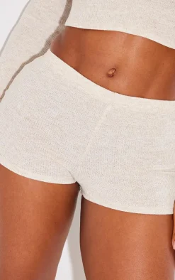 Shape Oatmeal Rib Marl Hot Pants