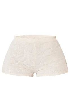 Shape Oatmeal Rib Marl Hot Pants